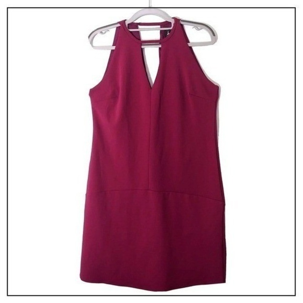 Sam Edelman Dress Women 2 Burgundy Sleeveless Choker Cutout Shift Cocktail Party